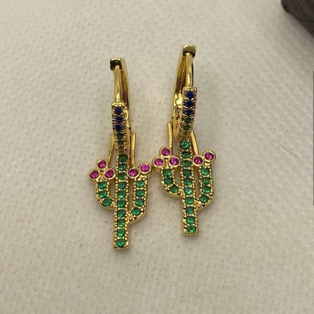 Parrot Rhinestone Tassel Earrings - Picture 3 of 7